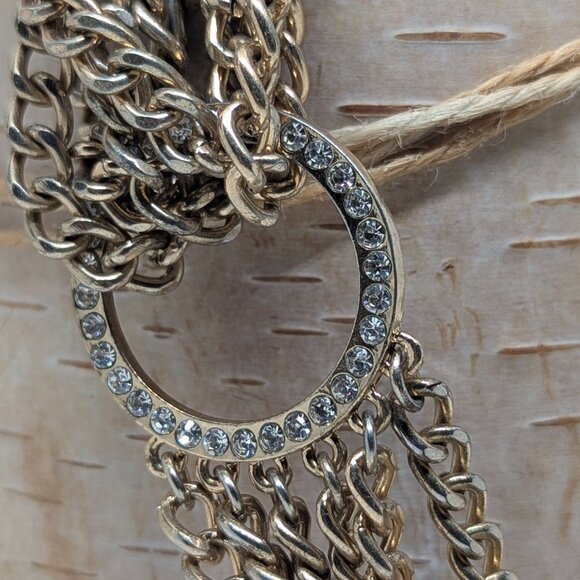 Vintage Gold Tone Layered Multi Strand Chain Necklace - Picture 5 of 6